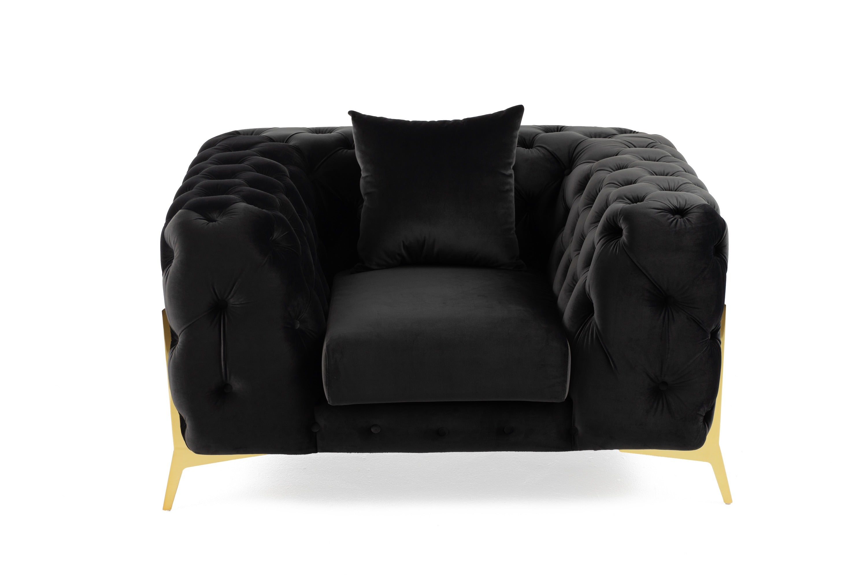 Divani Casa Clarice Transitional Black Velvet Chair Model VGAH-SF1013-1-BLK
