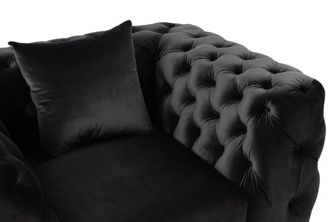 Divani Casa Clarice Transitional Black Velvet Chair Model VGAH-SF1013-1-BLK