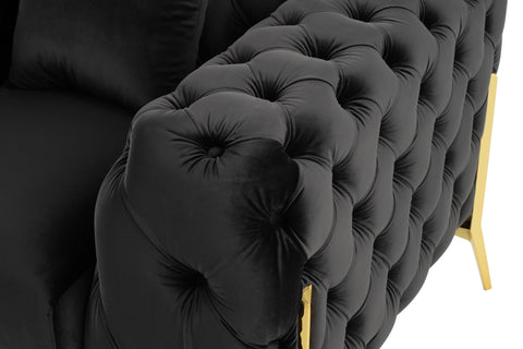 Divani Casa Clarice Transitional Black Velvet Chair Model VGAH-SF1013-1-BLK