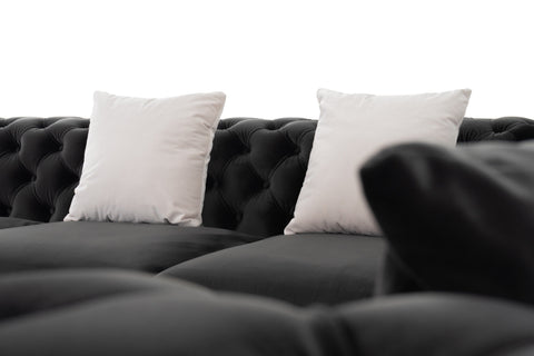 Divani Casa Clarice Transitional Black Velvet Sectional Sofa