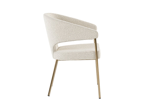 Modrest Claudine Modern Light Grey Fabric & Antique Brass Dining Chair Model VGGAGA-6214CH-1-LTGRY-4
