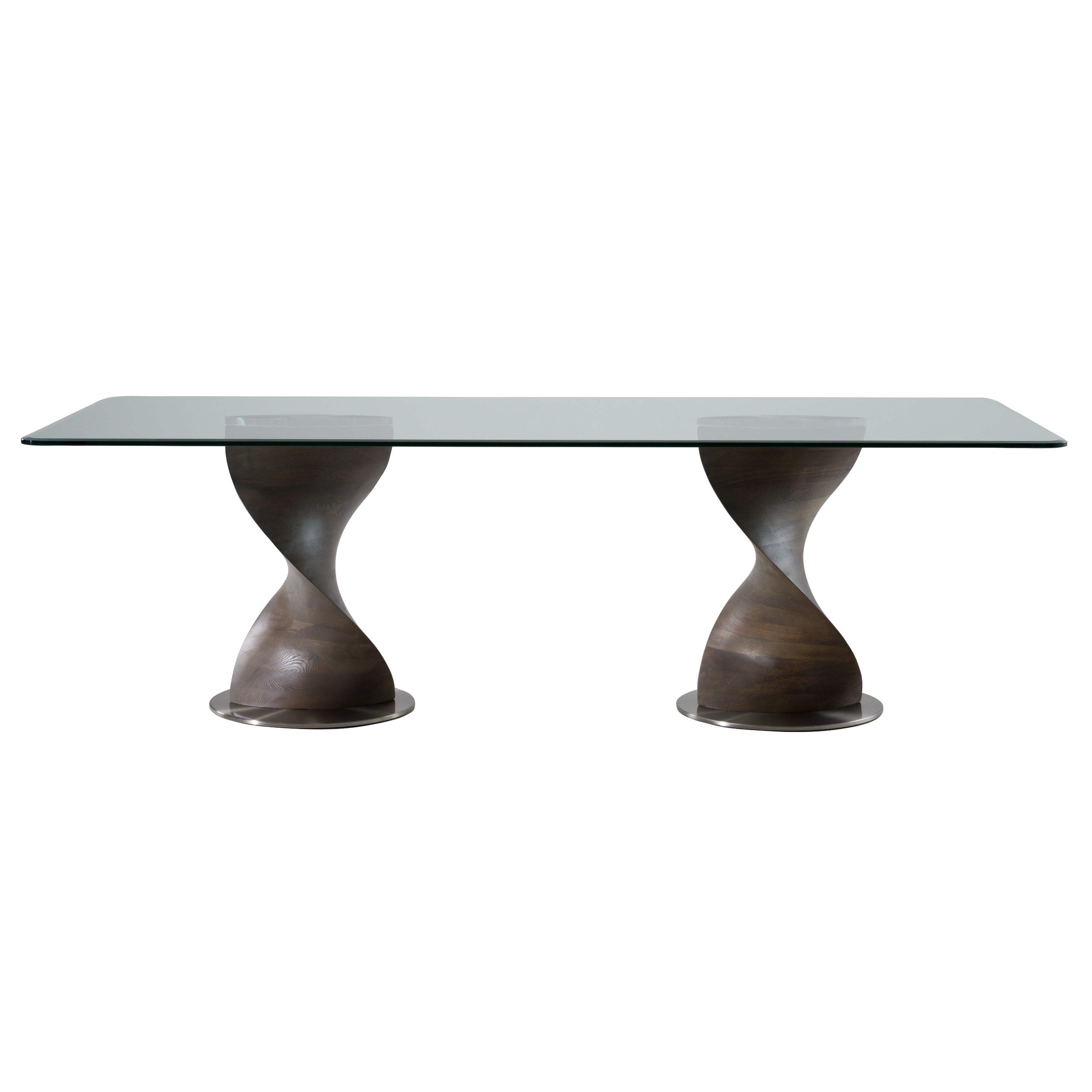 Modrest Cleveland Contemporary Glass And Grey Ash Dining Table Model VGCS-DT-16152-GRY