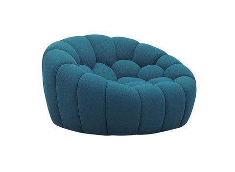 Divani Casa Yolonda Modern Curved Dark Teal Fabric Chair Model VGEV2126C-CHR-C-15