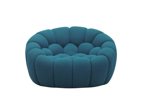 Divani Casa Yolonda Modern Curved Dark Teal Fabric Chair Model VGEV2126C-CHR-C-15