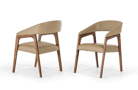 Modrest Clive Modern Taupe & Walnut Dining Chair By VIG Furniture