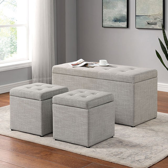 DARYN STORAGE BENCH W/ OTTOMAN