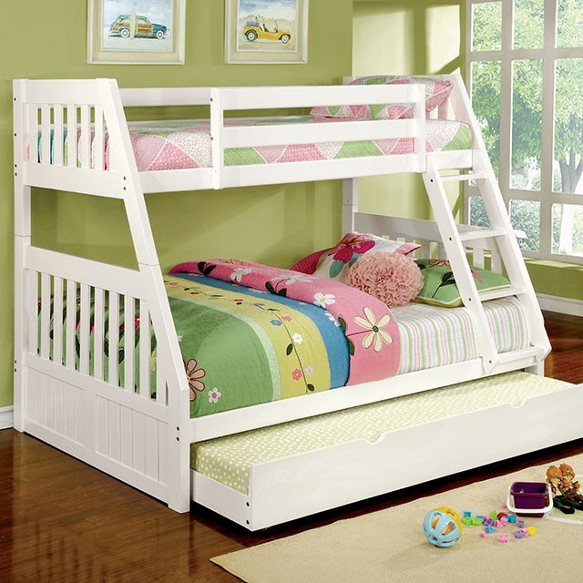 Canberra Twin/Full Bunk Bed Model Cm-Bk607-Twin/Full Bunk Bed By Furniture Of America 