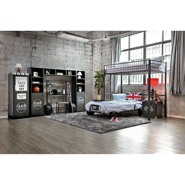 Royal Racer Bed Model Cm7190-Twin Bed, Blue By Furniture Of America 