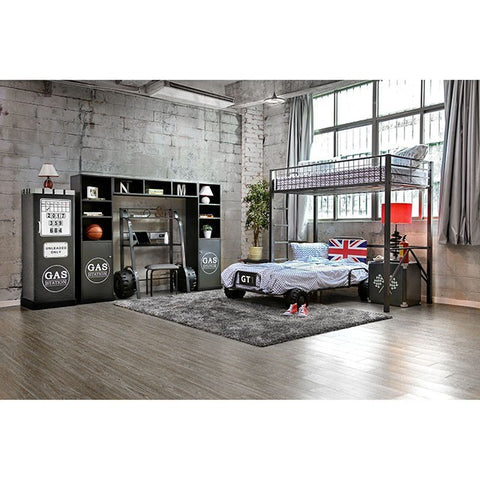 Royal Racer Bed Model Cm7190-Twin Bed, Blue By Furniture Of America 