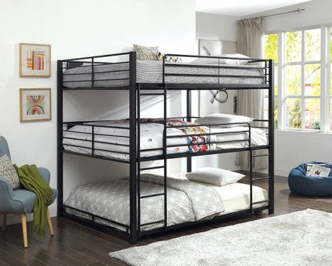 Olga Queen Triple Decker Bed Model Cm-Bk917Q-Bed By Furniture Of America 