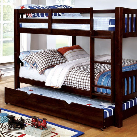 CAMERON FULL/FULL BUNK BED, DARK WALNUT