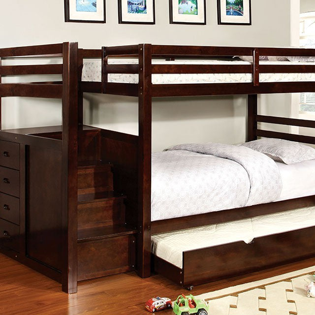 Pine Ridge Bunk Bed Model Cm-Bk966-Twin/Full Bunk Bed By Furniture Of America 