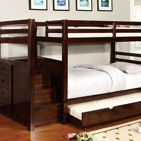 Pine Ridge Bunk Bed Model Cm-Bk966-Twin/Full Bunk Bed By Furniture Of America 
