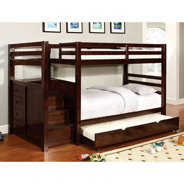 Pine Ridge Bunk Bed Model Cm-Bk966-Twin/Full Bunk Bed By Furniture Of America 