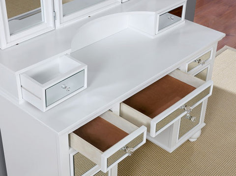 Tracy Vanity W/ Stool Model Cm-Dk6162Wh-Stool By Furniture Of America 