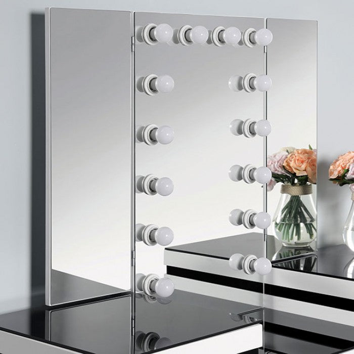 Madonna Vanity Set Model Cm-Dk824Wh-Pk-Mirror By Furniture Of America 