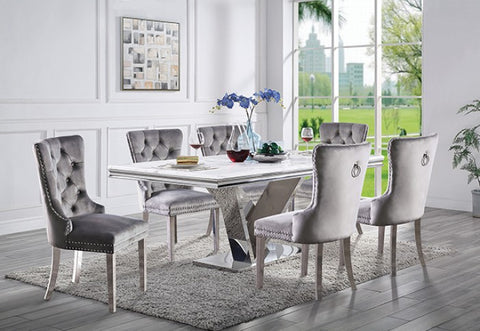 Valdevers Dining Table Model Cm3294T-Ss-Table By Furniture Of America 