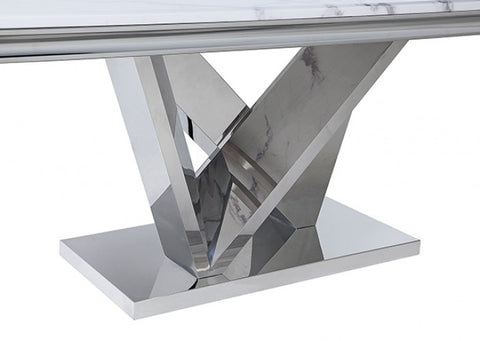 Valdevers Dining Table Model Cm3294T-Ss-Table By Furniture Of America 