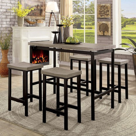 Vilvoorde 5 Pc. Counter Ht. Table Set Model Cm3454Pt-5Pk-Chair By Furniture Of America 