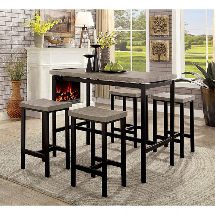 Vilvoorde 5 Pc. Counter Ht. Table Set Model Cm3454Pt-5Pk-Chair By Furniture Of America 