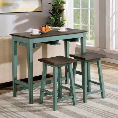 Elinor Bar Table Set Model Cm3475Gr-Pt-3Pk-Stool By Furniture Of America 
