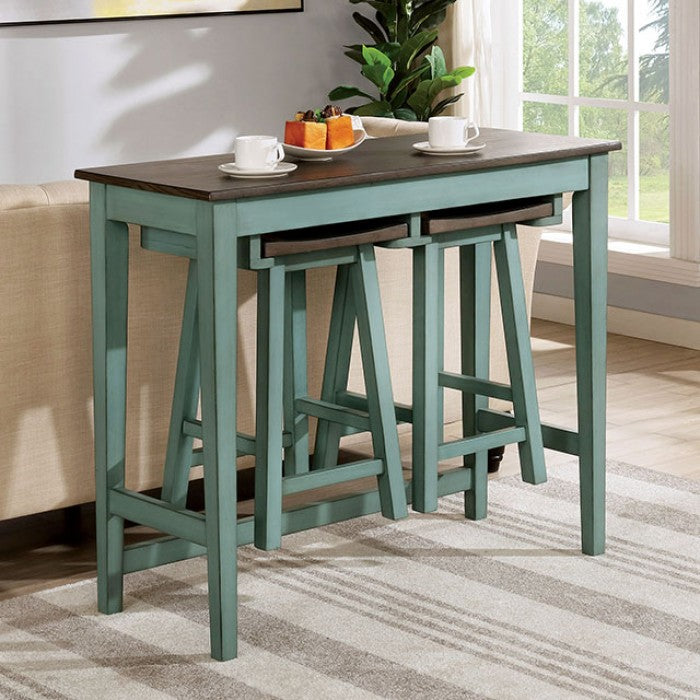 Elinor Bar Table Set Model Cm3475Gr-Pt-3Pk-Stool By Furniture Of America 