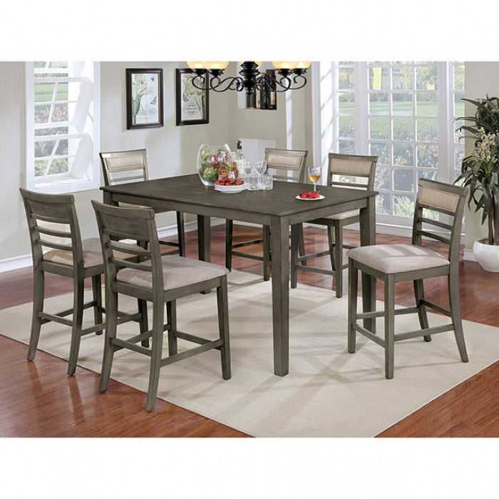 Fafnir 7 Pc. Counter Ht. Table Set Model Cm3607Pt-7Pk-Chair By Furniture Of America 