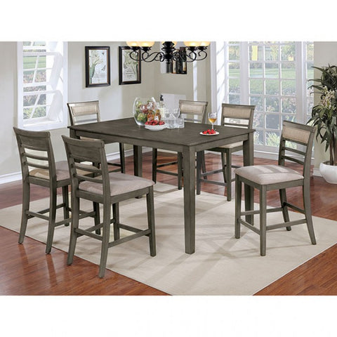 Fafnir 7 Pc. Counter Ht. Table Set Model Cm3607Pt-7Pk-Chair By Furniture Of America 