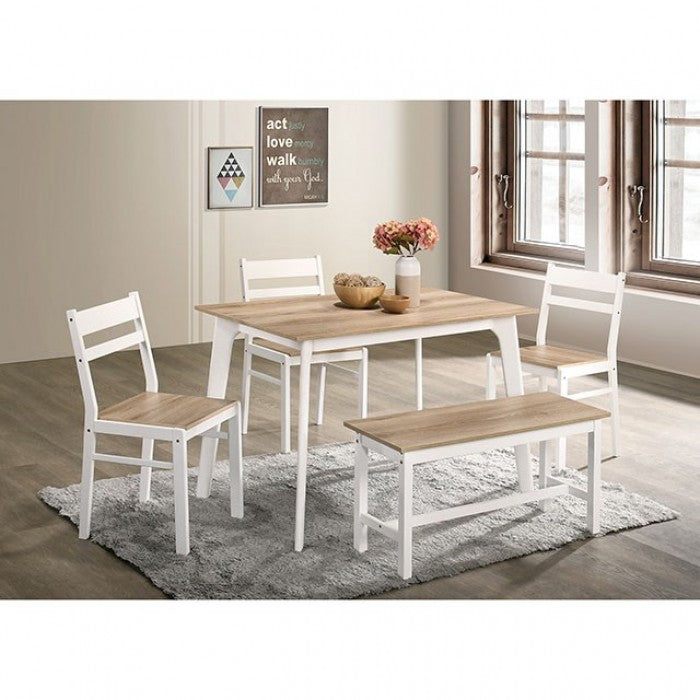 Debbie 5 Pc. Dining Table Set Model Cm3714Nt-T-Bn-5Pk-Chair By Furniture Of America 