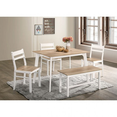 Debbie 5 Pc. Dining Table Set Model Cm3714Nt-T-Bn-5Pk-Chair By Furniture Of America 