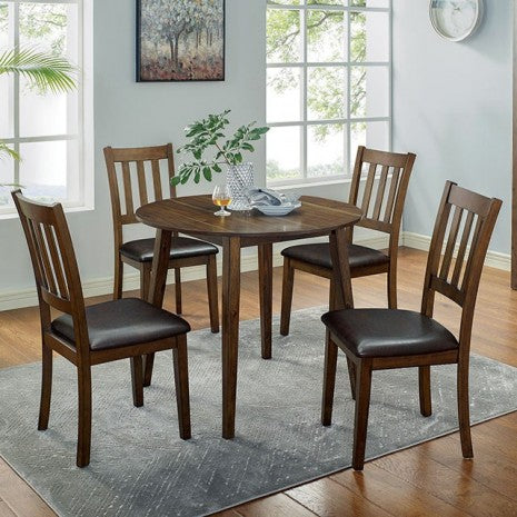 Blackwood 5 Pc. Round Table Set Model Cm3771Rt-5Pk-Chair By Furniture Of America 