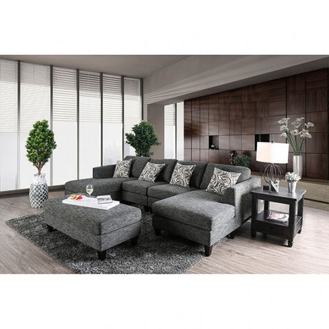 Lowry Sectional W/ Ottoman Model Cm6363-Set-Ottoman By Furniture Of America 