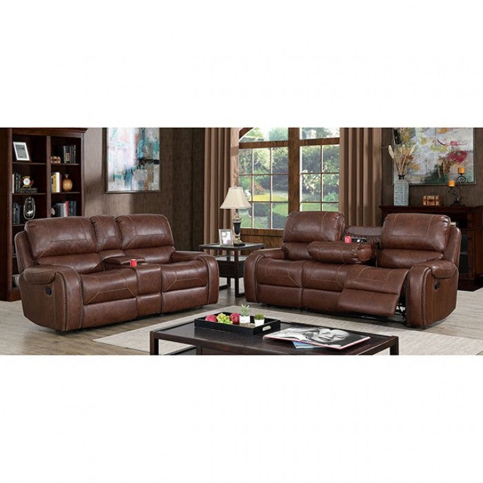 Walter Love Seat Model Cm6950Br-Lv-Reclined By Furniture Of America 