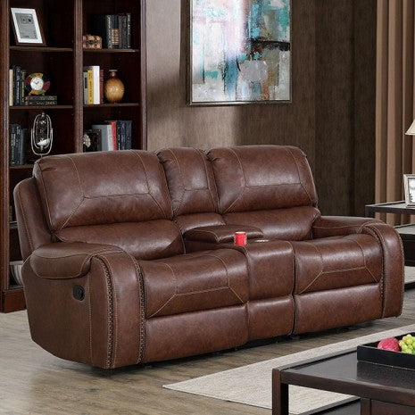 Walter Love Seat Model Cm6950Br-Lv-Reclined By Furniture Of America 
