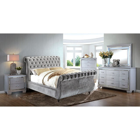 Noella Bed Model Cm7128Gy-Queen Bed, Gray By Furniture Of America 