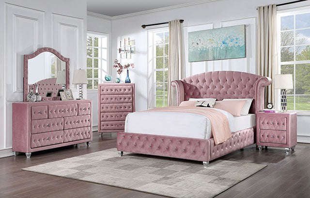 Zohar Bed Model Cm7130Pk-Queen Bed By Furniture Of America 