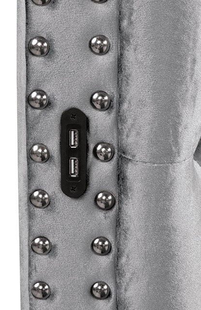 Sansom Bed Model Cm7178Gy-Queen Bed By Furniture Of America 