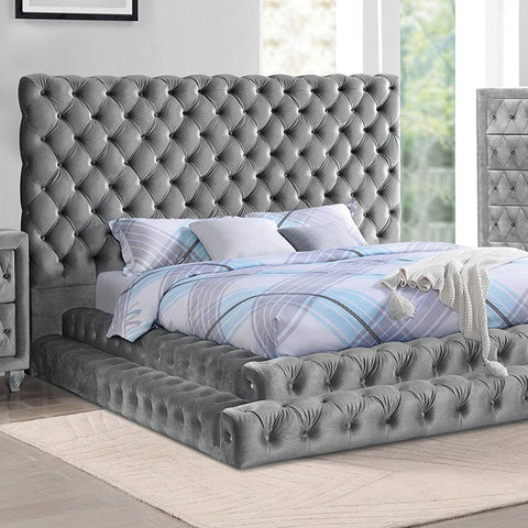 Stefania Bed Model Cm7227Gy-Queen Bed By Furniture Of America 