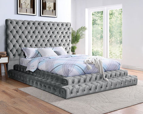Stefania Bed Model Cm7227Gy-Queen Bed By Furniture Of America 