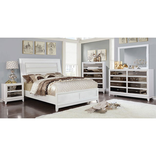 Golva Bed Model Cm7295Wh-Queen Bed By Furniture Of America 