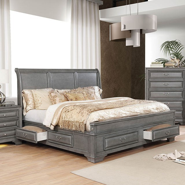 Brandt Bed Model Cm7302Gy-Queen Bed By Furniture Of America 