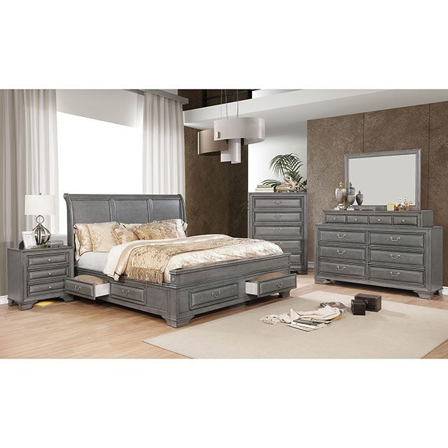 Brandt Bed Model Cm7302Gy-E.King Bed By Furniture Of America 