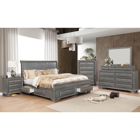 Brandt Bed Model Cm7302Gy-Queen Bed By Furniture Of America 