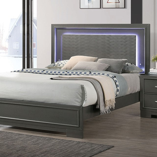 Alison Bed Model Cm7416Gy-Queen Bed By Furniture Of America 