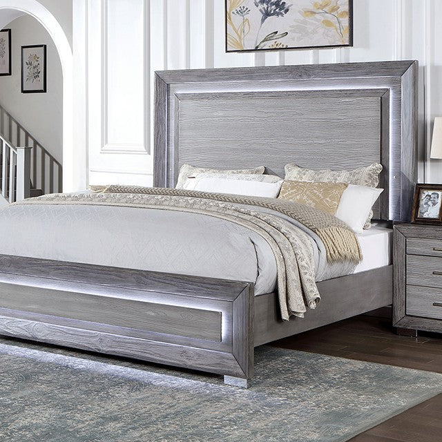 Raiden Bed Model Cm7468Gy-E.King Bed By Furniture Of America 