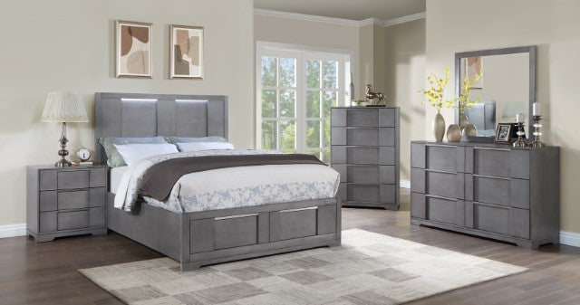 Regulus Bed Model Cm7475Gy-E.King Bed By Furniture Of America 