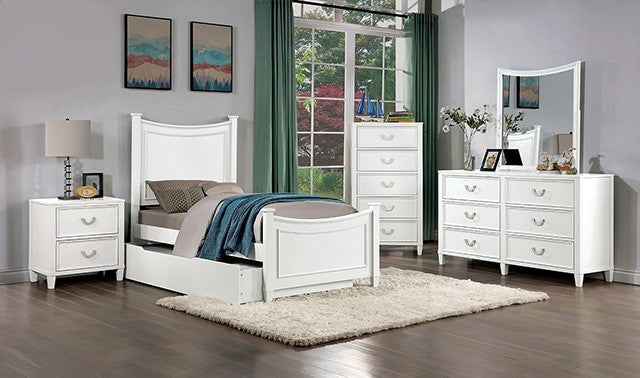 Lycoris Bed Model Cm7477Wh-Twin Bed By Furniture Of America 