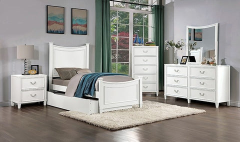 Lycoris Bed Model Cm7477Wh-Twin Bed By Furniture Of America 