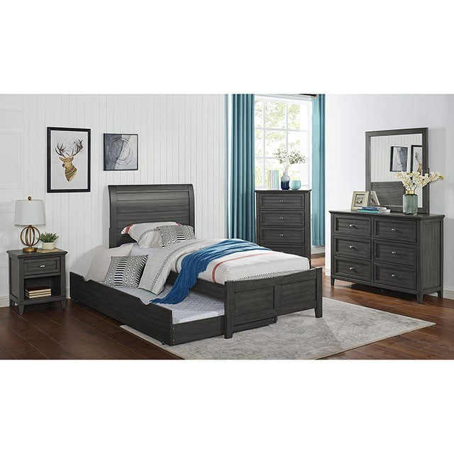 Brogan Bed Model Cm7517Gy-Twin Bed By Furniture Of America 