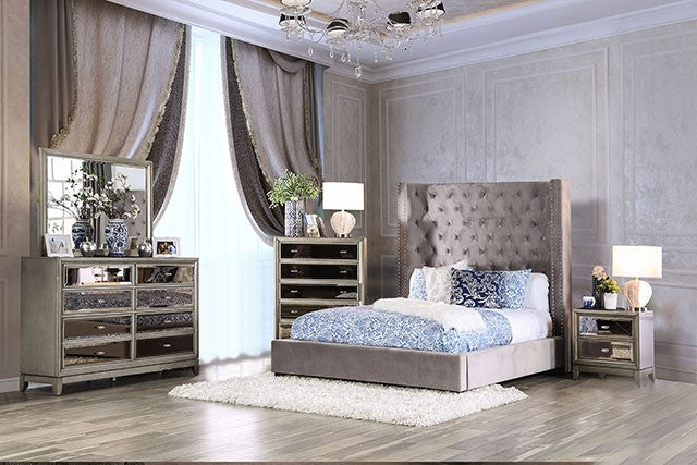Rosabelle Bed Model Cm7669Gy-Queen Bed By Furniture Of America 